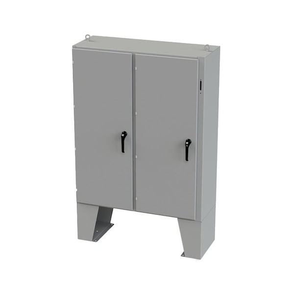 3 Point Latch with Coinproof/Padlock Handle Electrical Enclosures, 60 in H, 18 in D, 49 in W